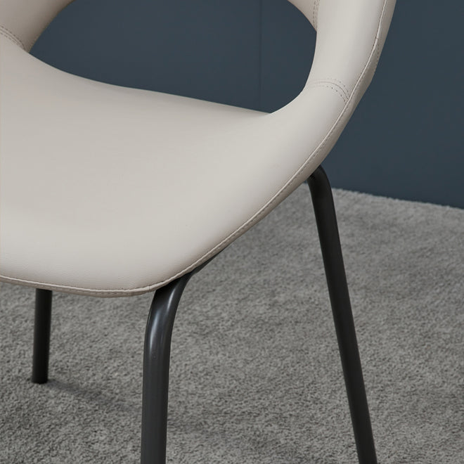 Industrial Dining Chair with Metal Legs Open Back Side Chair for Home