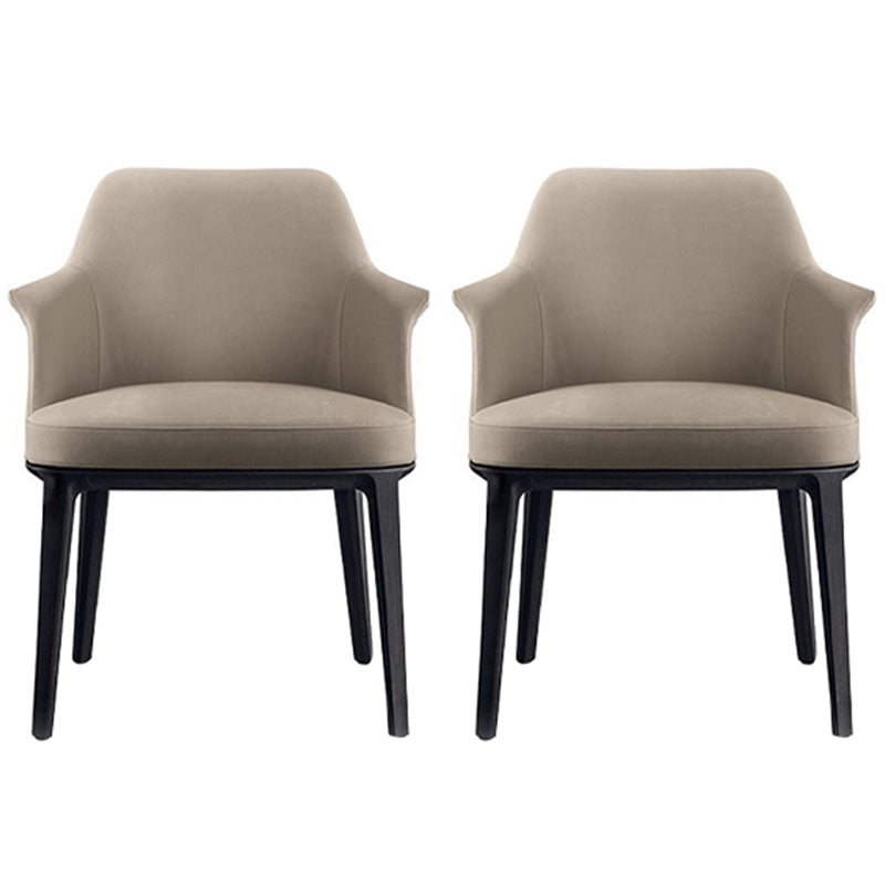 Upholstered Dining Accent Chair Faux Leather and Solid Wood Dining Room Chair