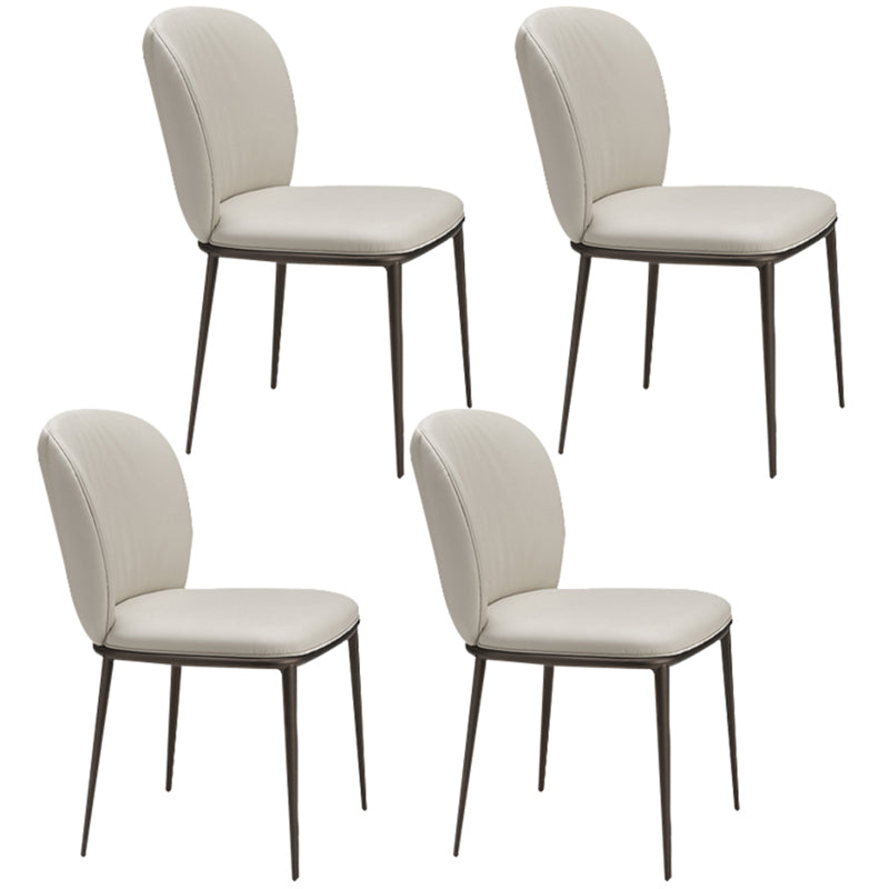 Modern Dining Chairs Armless Dining Chairs with Metal Legs for Kitchen