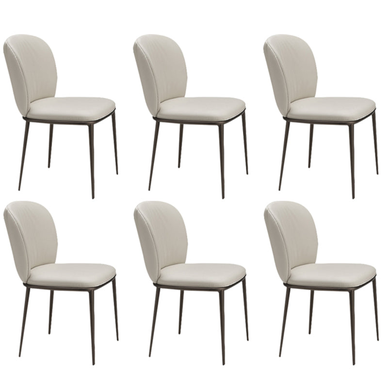 Modern Dining Chairs Armless Dining Chairs with Metal Legs for Kitchen