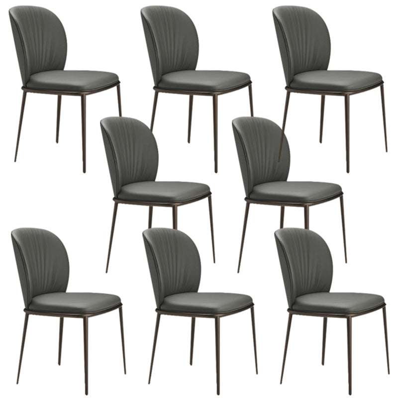 Modern Dining Chairs Armless Dining Chairs with Metal Legs for Kitchen