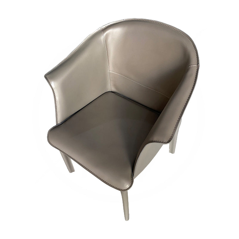 Contemporary Upholstered Arm Chair Solid Back Dining Chair for Dining Room