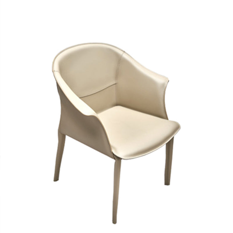 Contemporary Upholstered Arm Chair Solid Back Dining Chair for Dining Room
