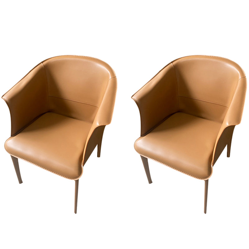 Contemporary Upholstered Arm Chair Solid Back Dining Chair for Dining Room