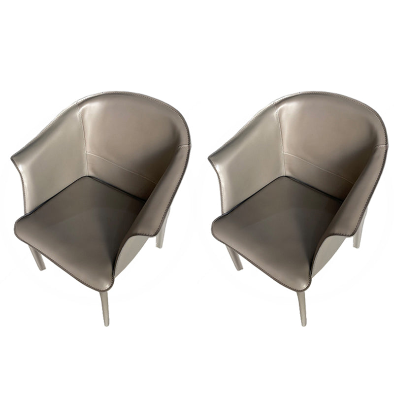 Contemporary Upholstered Arm Chair Solid Back Dining Chair for Dining Room