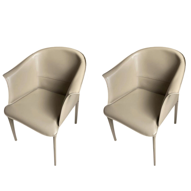 Contemporary Upholstered Arm Chair Solid Back Dining Chair for Dining Room
