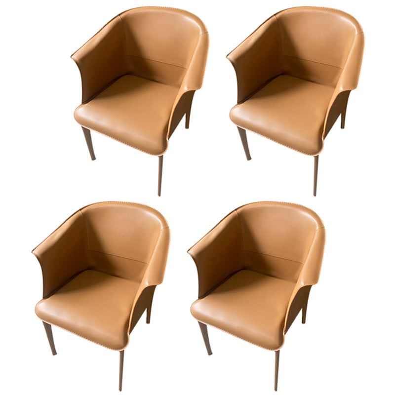 Contemporary Upholstered Arm Chair Solid Back Dining Chair for Dining Room