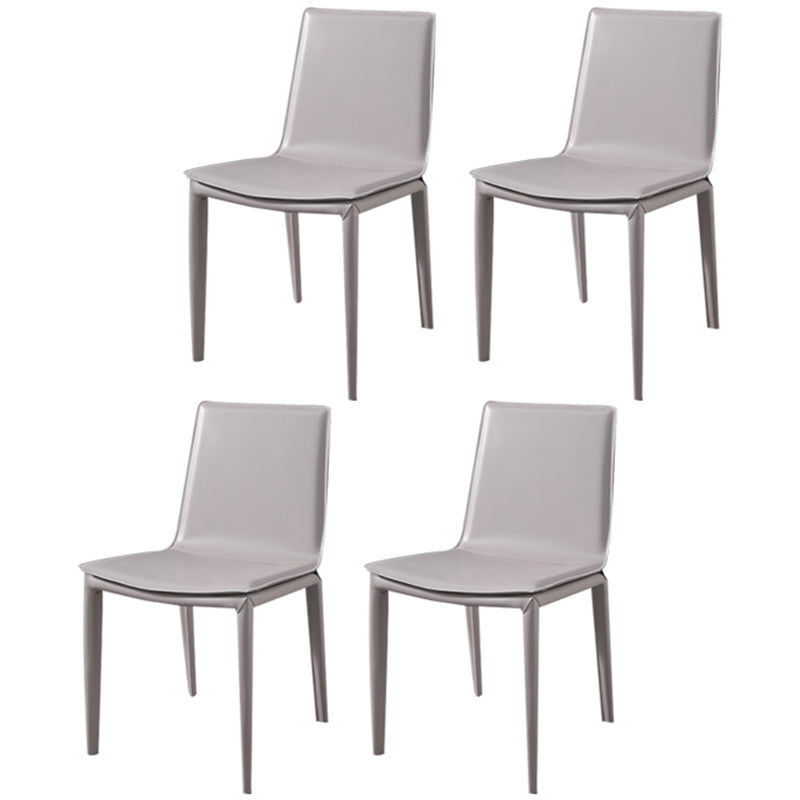 Modern Dining Chairs Armless Dining Chair with Metal Legs for Kitchen
