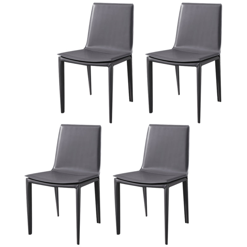 Modern Dining Chairs Armless Dining Chair with Metal Legs for Kitchen