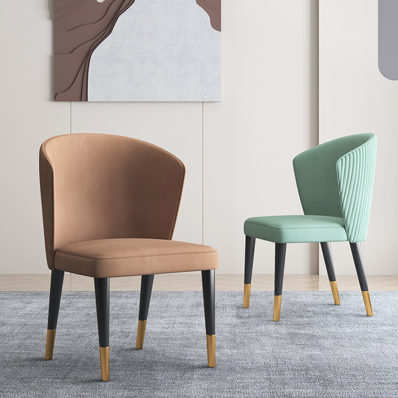 Modern Dining Chairs Armless Dining Chair with Wooden Legs for Kitchen