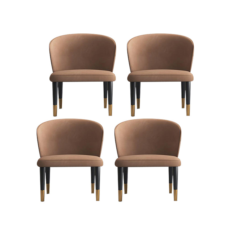 Modern Dining Chairs Armless Dining Chair with Wooden Legs for Kitchen