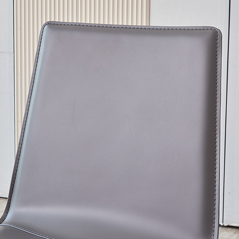 Metal Modern Indoor Side Chair Solid Back Dining Chair with 4Legs