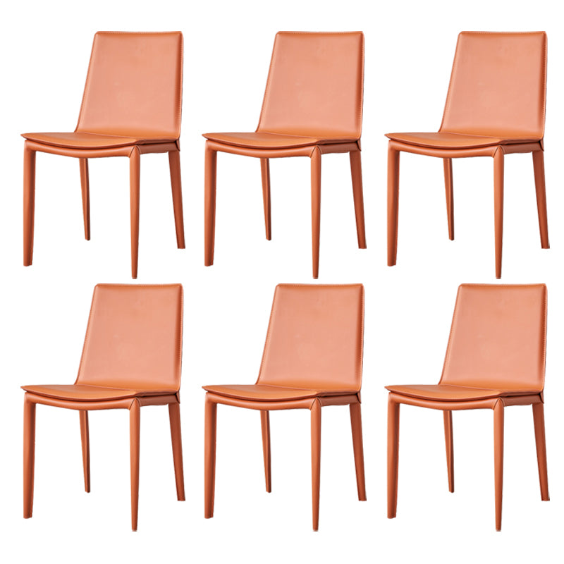 Metal Modern Indoor Side Chair Solid Back Dining Chair with 4Legs