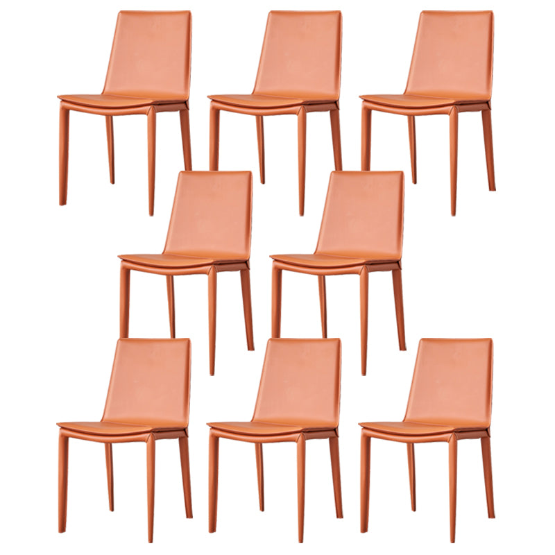 Metal Modern Indoor Side Chair Solid Back Dining Chair with 4Legs