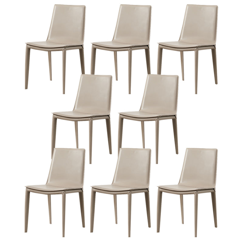 Metal Modern Indoor Side Chair Solid Back Dining Chair with 4Legs