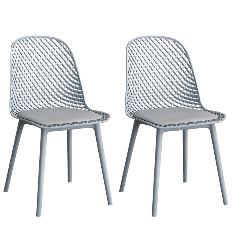 Modern Dining Chairs Armless Dining Chair with Plastic Legs for Kitchen