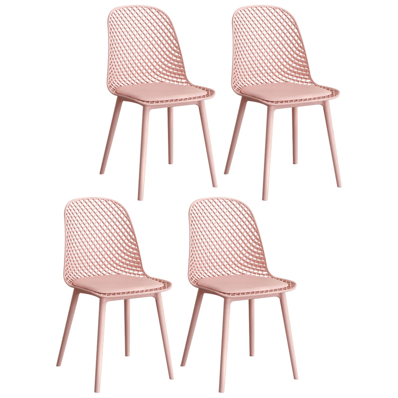 Modern Dining Chairs Armless Dining Chair with Plastic Legs for Kitchen