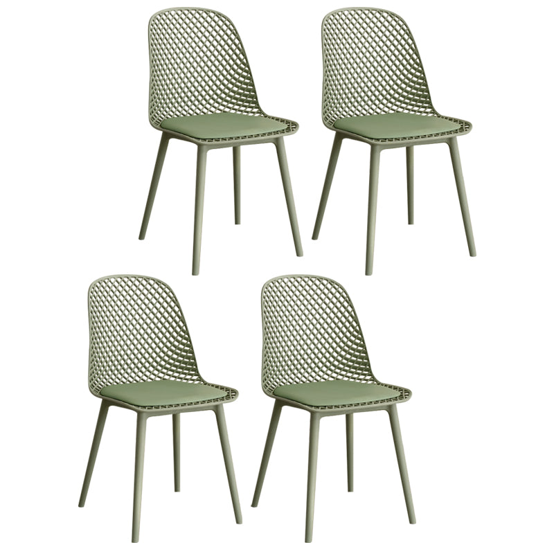 Modern Dining Chairs Armless Dining Chair with Plastic Legs for Kitchen
