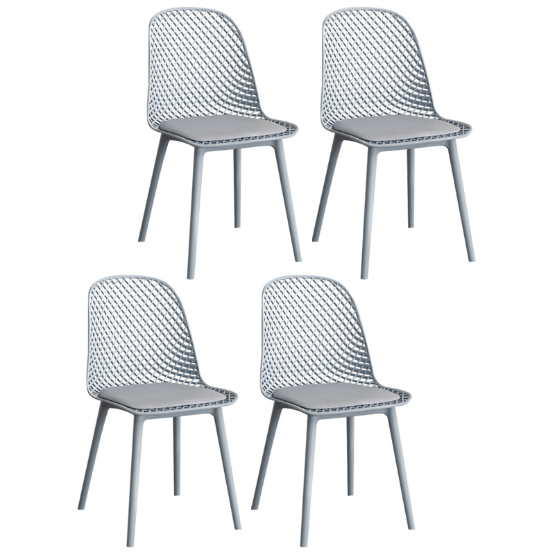 Modern Dining Chairs Armless Dining Chair with Plastic Legs for Kitchen