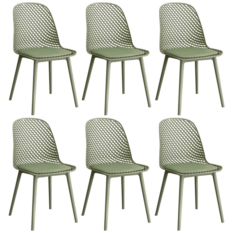 Modern Dining Chairs Armless Dining Chair with Plastic Legs for Kitchen