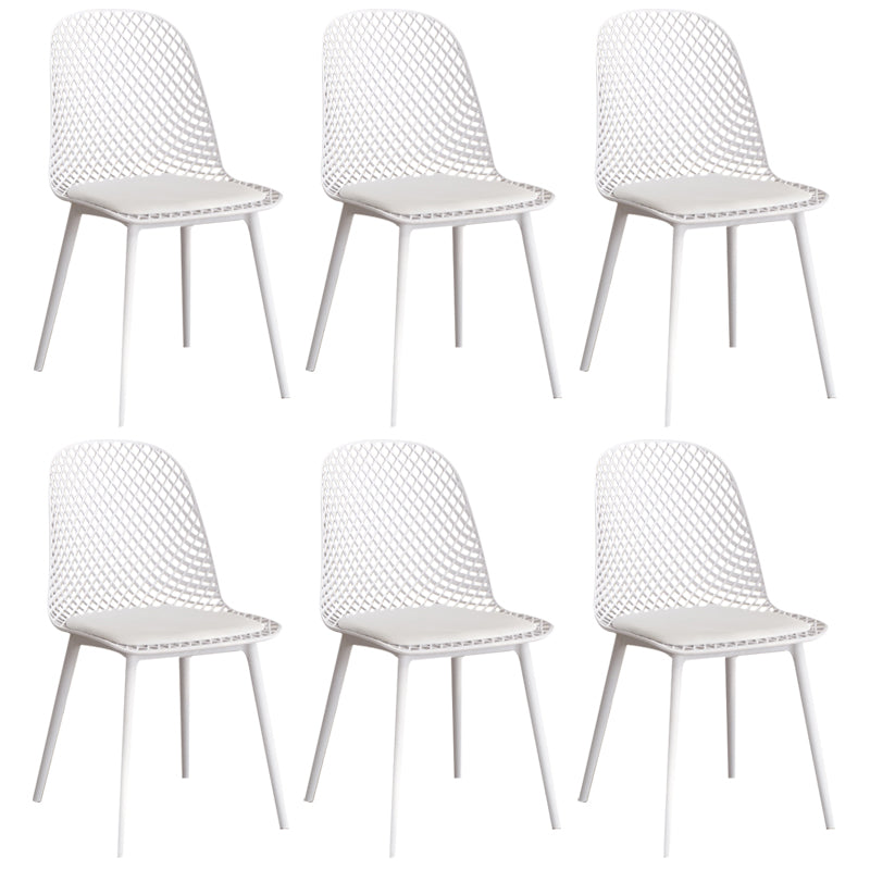 Modern Dining Chairs Armless Dining Chair with Plastic Legs for Kitchen