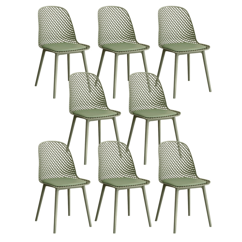 Modern Dining Chairs Armless Dining Chair with Plastic Legs for Kitchen