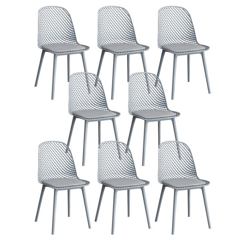 Modern Dining Chairs Armless Dining Chair with Plastic Legs for Kitchen