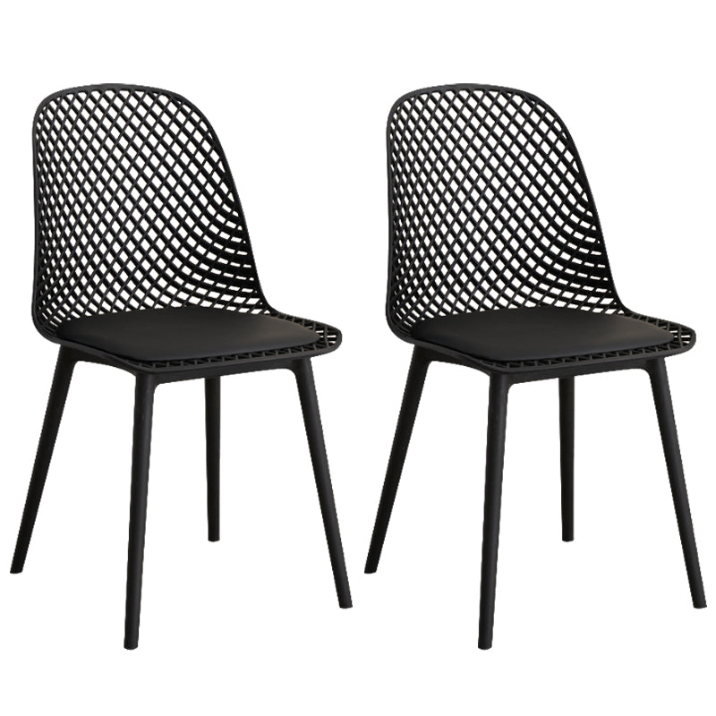 Modern Dining Chairs Armless Dining Chair with Plastic Legs for Kitchen
