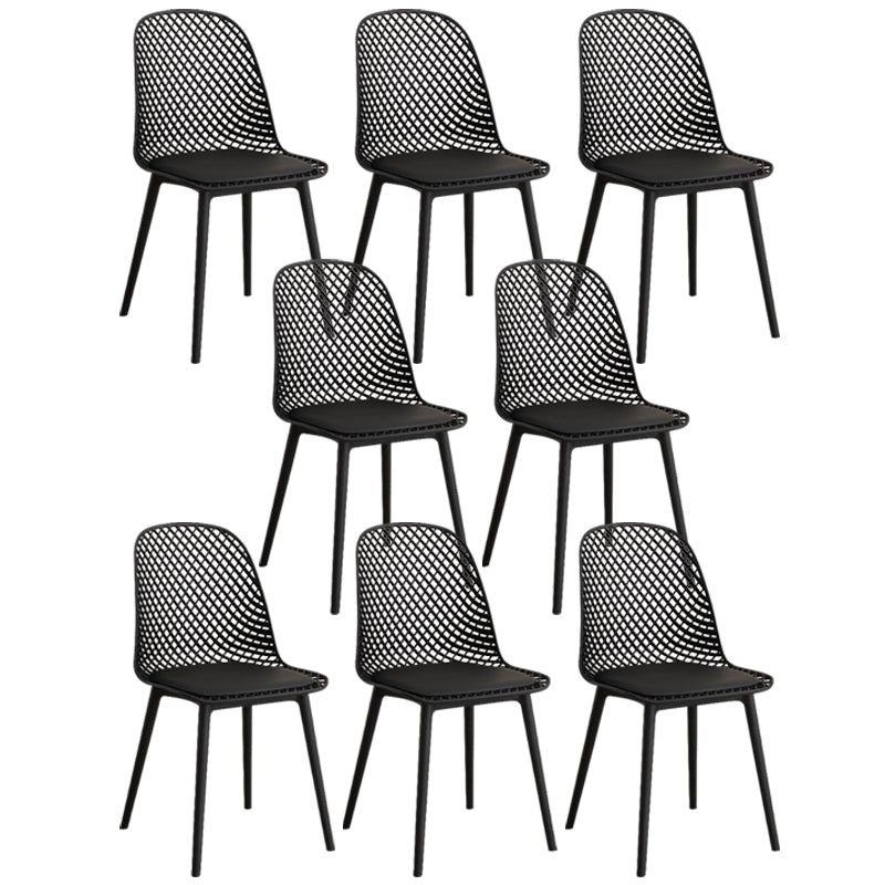 Modern Dining Chairs Armless Dining Chair with Plastic Legs for Kitchen