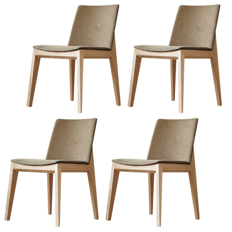 Solid Wood Armless Dining Chairs Upholstered Dining Accent Chair