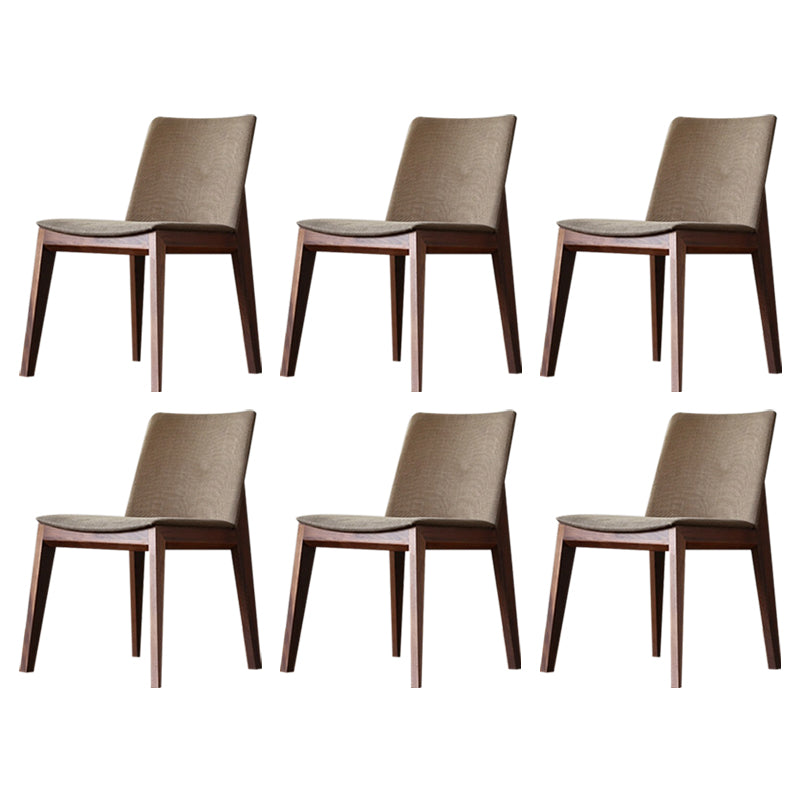 Solid Wood Armless Dining Chairs Upholstered Dining Accent Chair