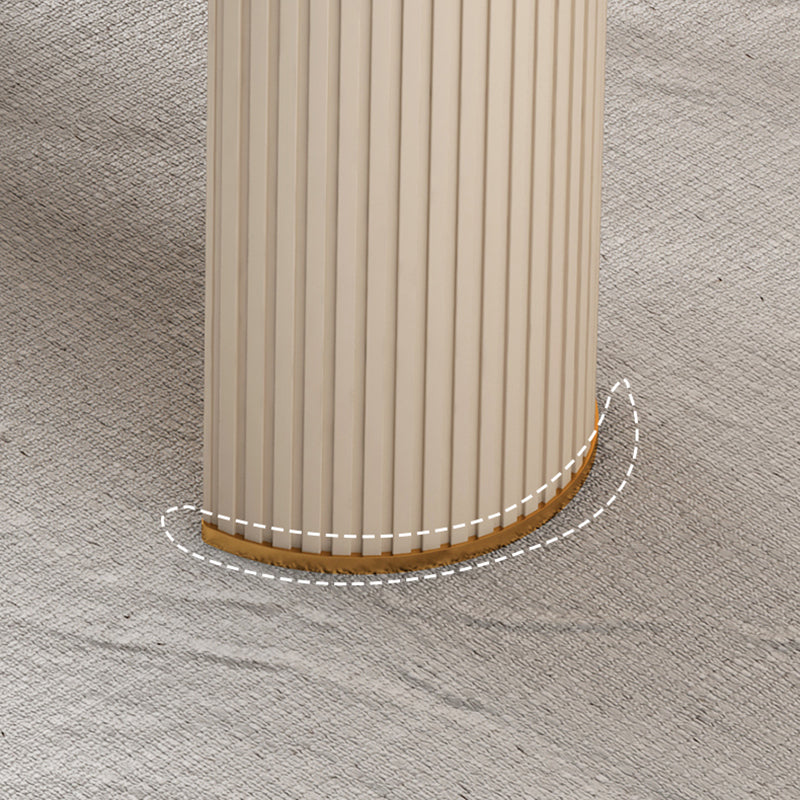 23.6" Wide Writing Desk Beige Pedestal Glam Office Desk for Home