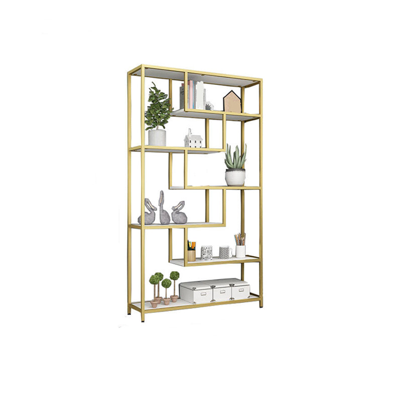 11.8" W X 78.7" H Glam Bookcase Metal Vertical Book Shelf for Bedroom