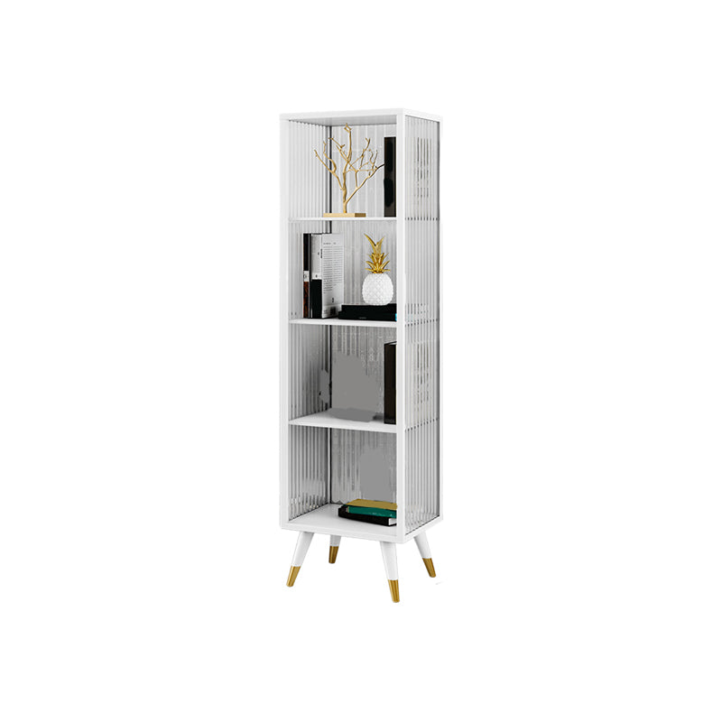 Modern Vertical Bookcase Metal Closed Storage Bookshelf for Bedroom