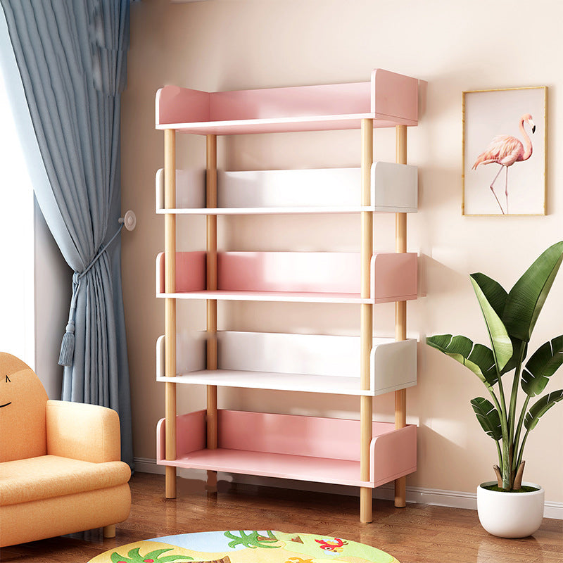 Contemporary Engineered Wood Book Shelf Vertical Open Bookcase