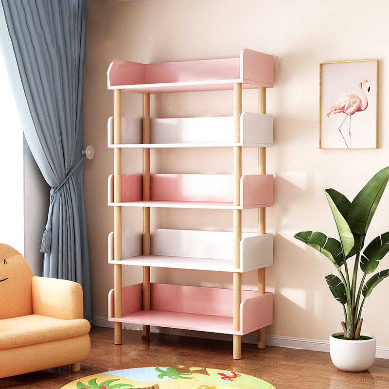 Contemporary Engineered Wood Book Shelf Vertical Open Bookcase