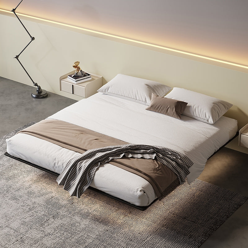 84.65 inch Wide Contemporary Platform Bed Frame Solid Wood Bed