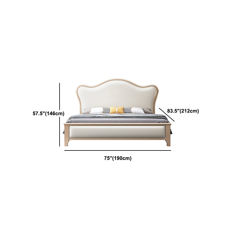 Modern Storage Standard Bed Faux Leather Bed Frame with Headboard for Bedroom