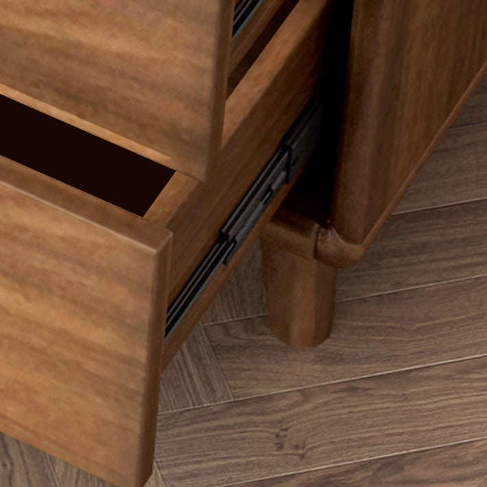 Soft Close Drawers Mid-Century Modern Chest Squared Legs Accent Chest in Brown