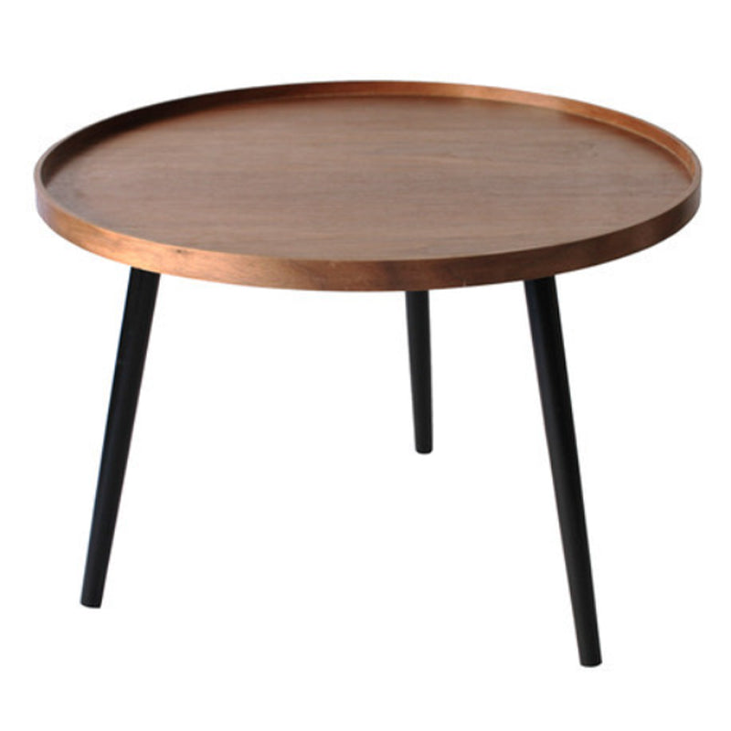 Nordic Round Wood Coffee Table 3 Legs Tray Top Cocktail Table