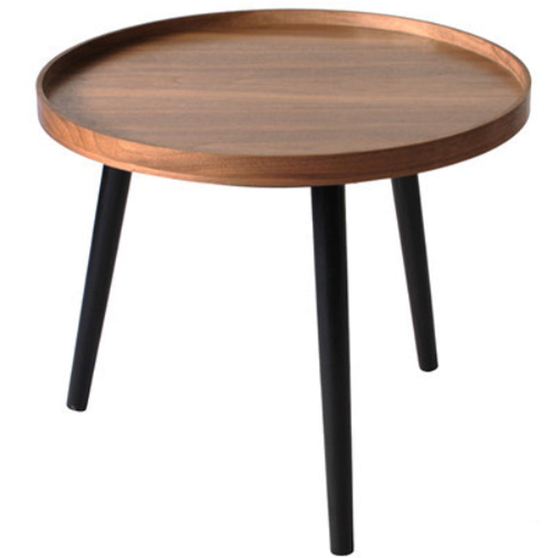 Nordic Round Wood Coffee Table 3 Legs Tray Top Cocktail Table