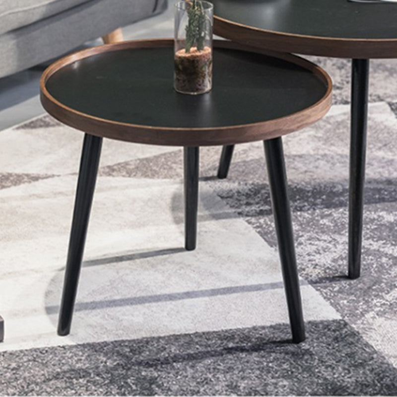 Nordic Round Wood Coffee Table 3 Legs Tray Top Cocktail Table