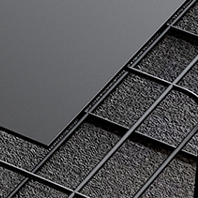 Black Mid-Century Modern Coffee Table with Iron Top and  Frame Base