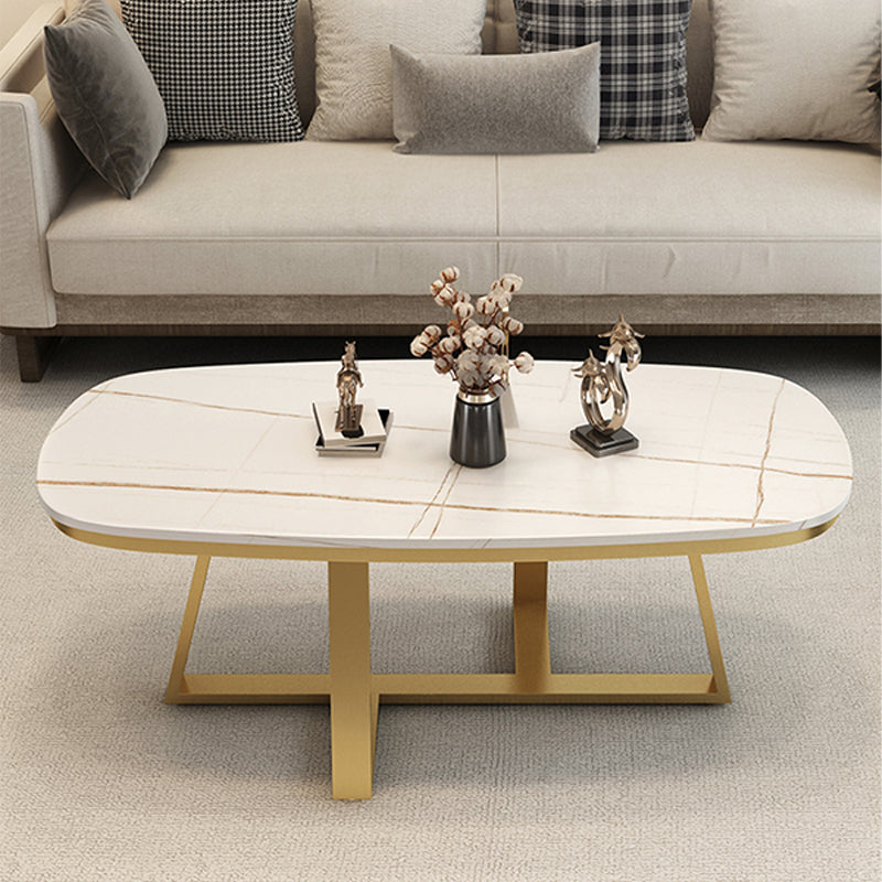 Frame Stone Top Cocktail Table Glam 1 Single Coffee Table - 17.72" H