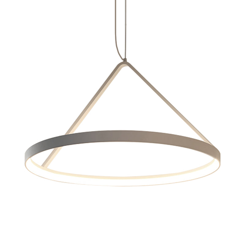 Round Pendant Light Minimalist Acrylic 16"/19.5"23.5" Wide LED Black/White Ceiling Lighting Fixture