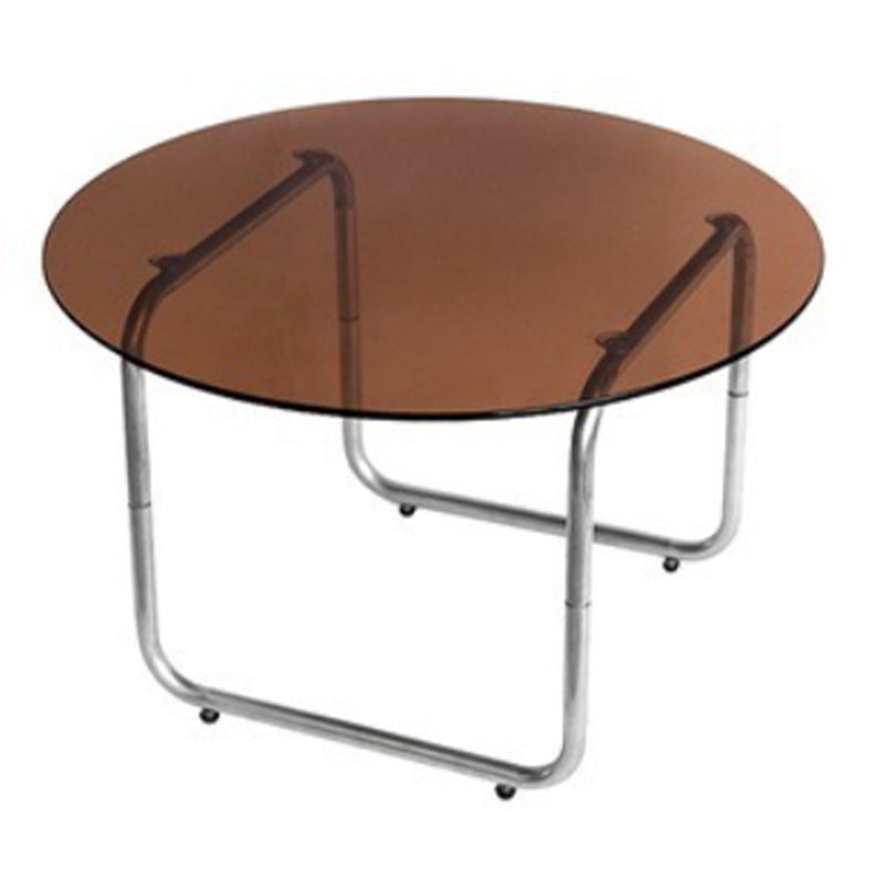 Modern Glass Sled Cocktail Table Round 1 Single Coffee Table