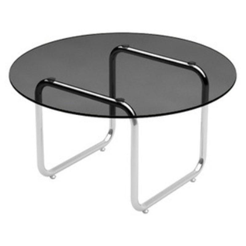 Modern Glass Sled Cocktail Table Round 1 Single Coffee Table