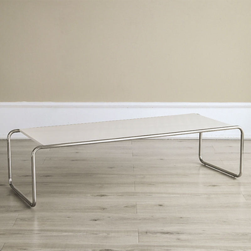 Contemporary Simple Sled Coffee Table Rectangular Wood Top Cocktail Table Set