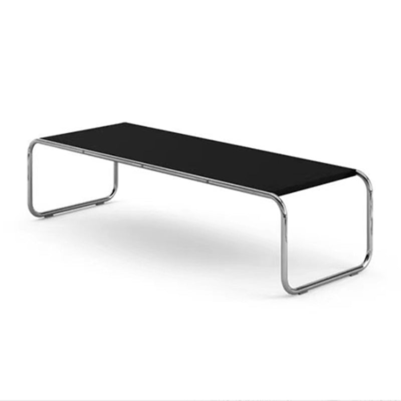 Contemporary Simple Sled Coffee Table Rectangular Wood Top Cocktail Table Set