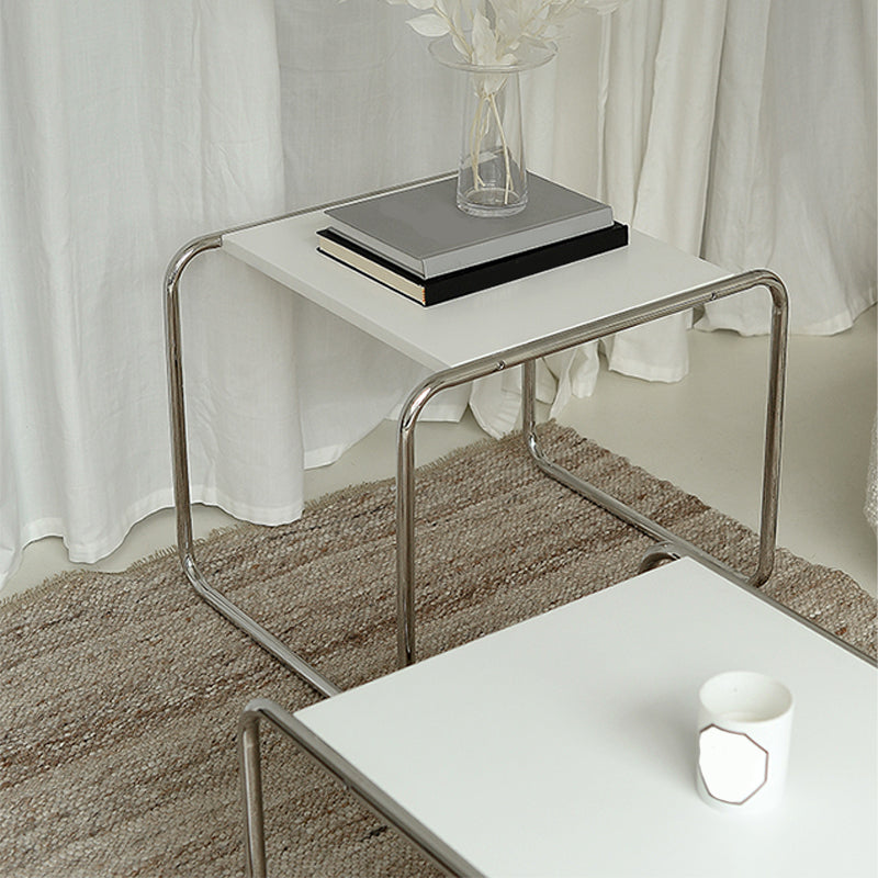 Contemporary Simple Sled Coffee Table Rectangular Wood Top Cocktail Table Set
